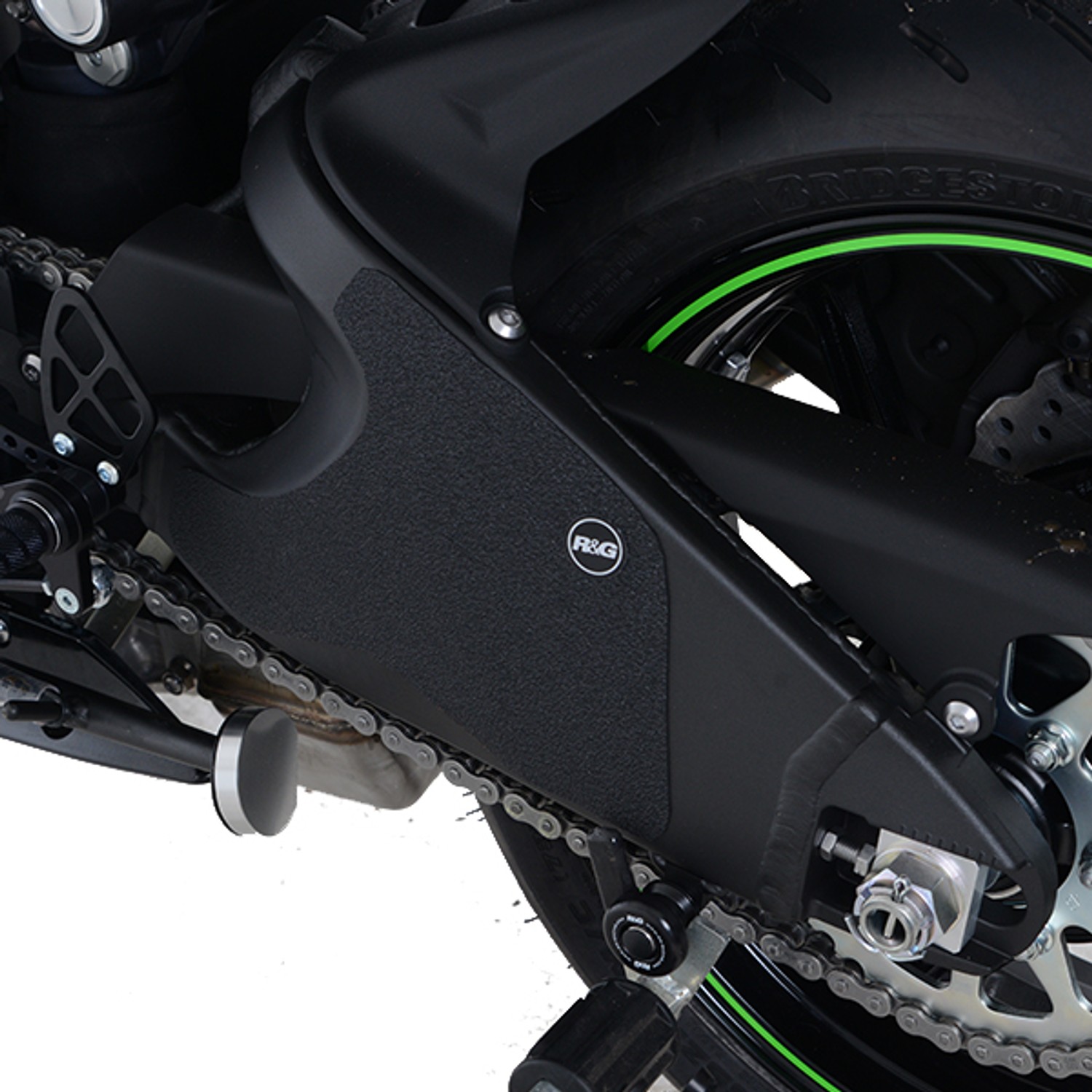 R&G Racing Boot Guard 2-Piece (1 on each side of swingarm) for Kawasaki ZX636 '98-'22 R&G Racing Boot Guard 2-Piece (1 on each side of swingarm) for Kawasaki ZX636 '98-'22